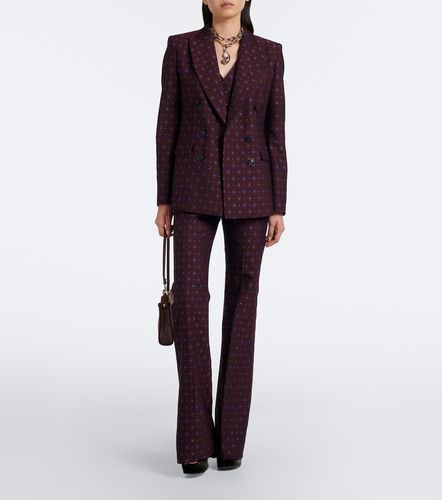 Pantaloni flared in lana e cotone jacquard - Etro - Modalova