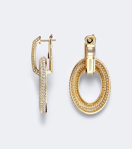 Pendientes Groove de oro de 18 ct con diamantes - Messika - Modalova