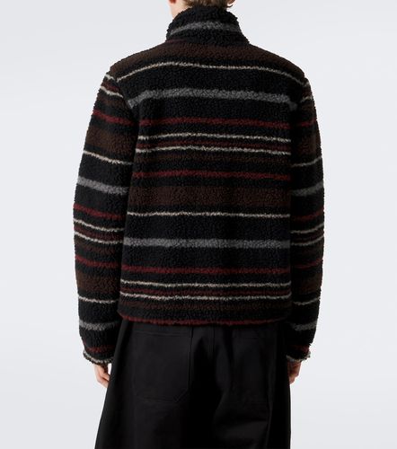 Striped wool-blend fleece zip-up cardigan - Moncler - Modalova
