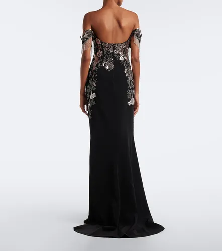 Embellished velvet bustier gown - Georges Hobeika - Modalova