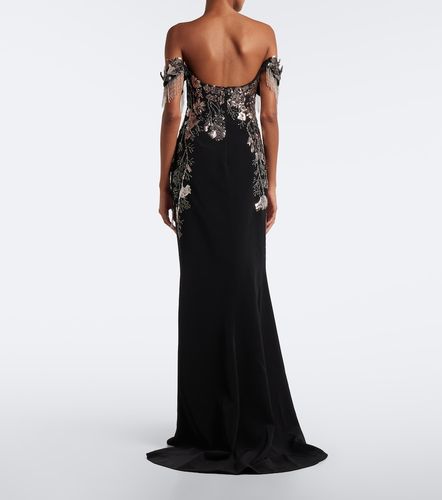 Embellished velvet bustier gown - Georges Hobeika - Modalova