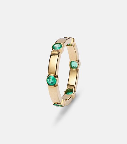 Anillo Stepping Stone de oro amarillo de 18 ct con esmeraldas - Ileana Makri - Modalova