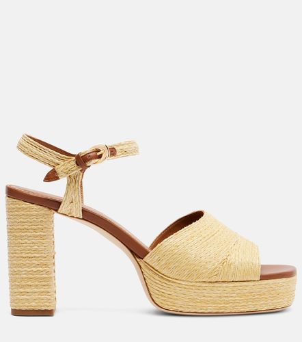 Jodie raffia and leather platform sandals - Staud - Modalova