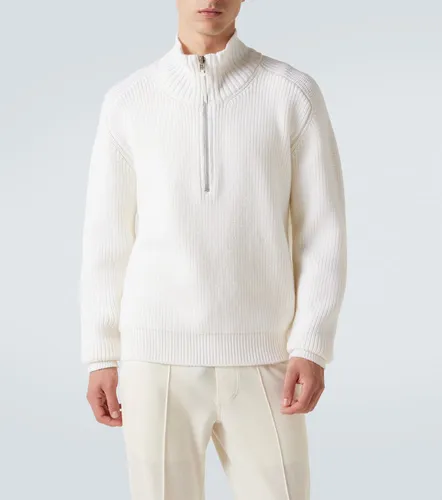 Ribbed-knit wool half-zip sweater - Tom Ford - Modalova