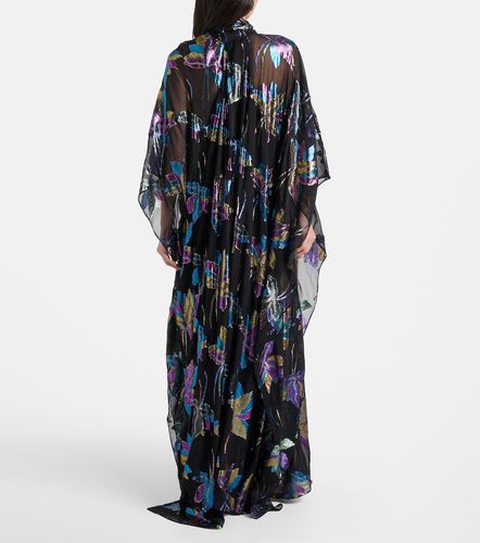 Stevie tie-neck silk-blend lame kaftan - Taller Marmo - Modalova