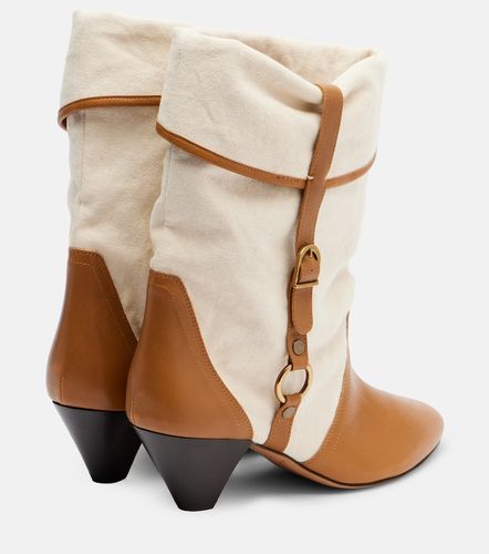 Darner 55 leather-trimmed ankle boots - Isabel Marant - Modalova
