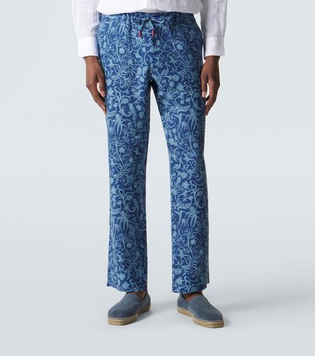 Pantalones rectos de lino estampados - Kiton - Modalova