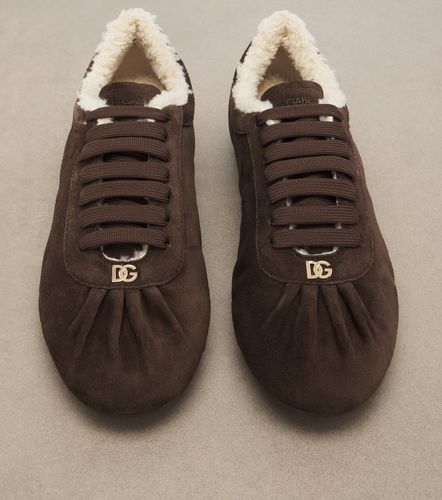 DG teddy-trimmed suede sneakers - Dolce&Gabbana - Modalova