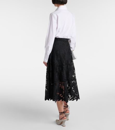 Gonna midi in pizzo guipure floreale - Oscar de la Renta - Modalova