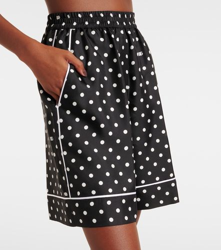 Shorts de sarga de seda con lunares - Dolce&Gabbana - Modalova