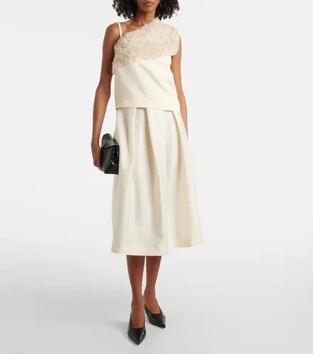 Toteme Shearling-trimmed cady top - Toteme - Modalova