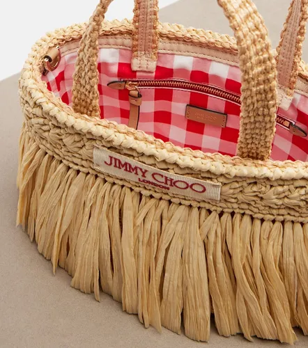 Mini fringed raffia top-handle bag - Jimmy Choo - Modalova