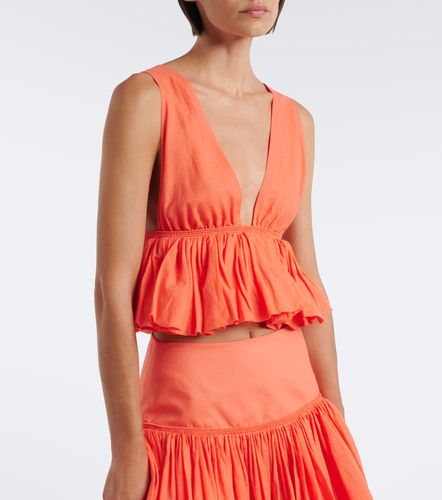 Alaïa Top aus Baumwolle und Leinen - Alaia - Modalova