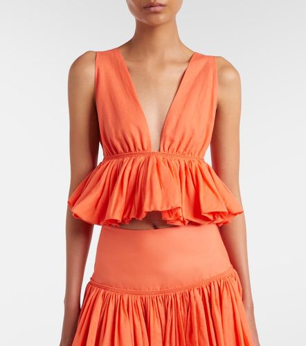 Alaïa Top Peplum in cotone e lino a righe - Alaia - Modalova