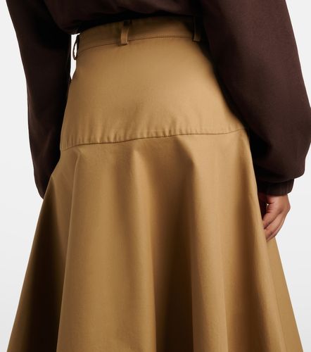 Falda midi de sarga de algodón - Balenciaga - Modalova