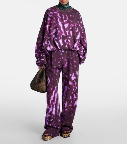 Printed draped cotton sweatshirt - Dries Van Noten - Modalova