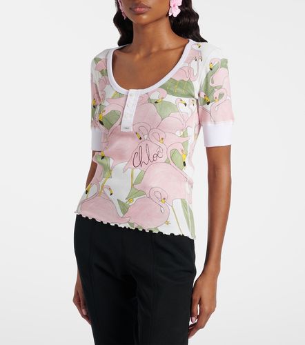 Chloé Top en mezcla de algodón estampada - Chloe - Modalova