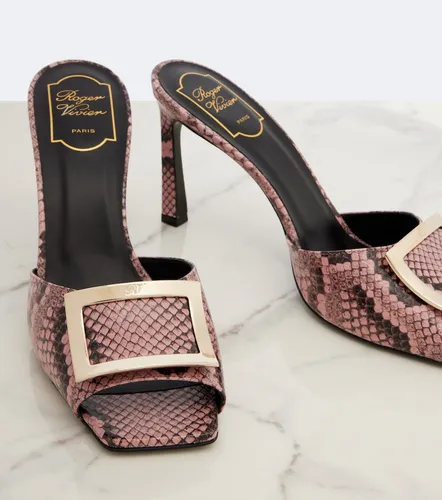 Trompette snake-print leather mules - Roger Vivier - Modalova