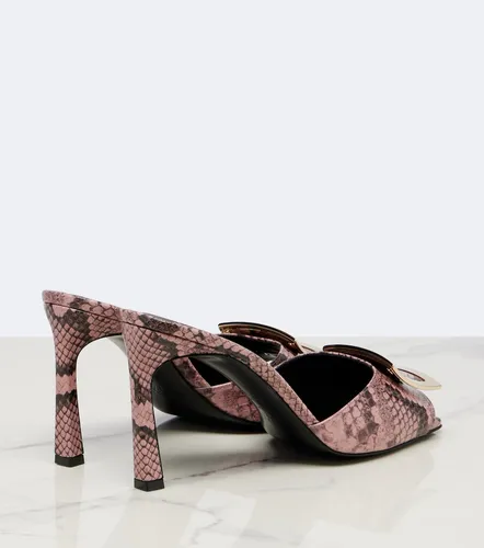 Trompette snake-print leather mules - Roger Vivier - Modalova