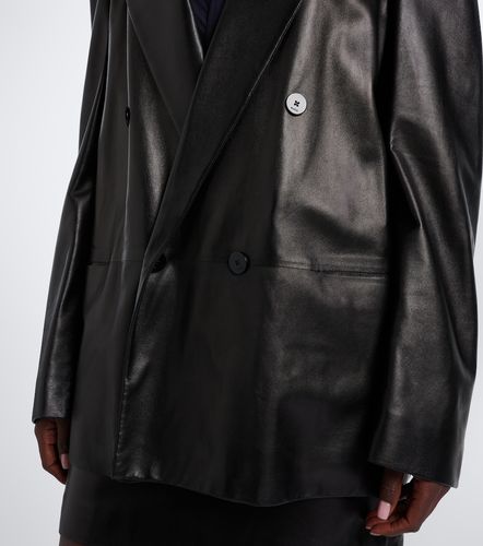 Double-breasted leather jacket - Gucci - Modalova