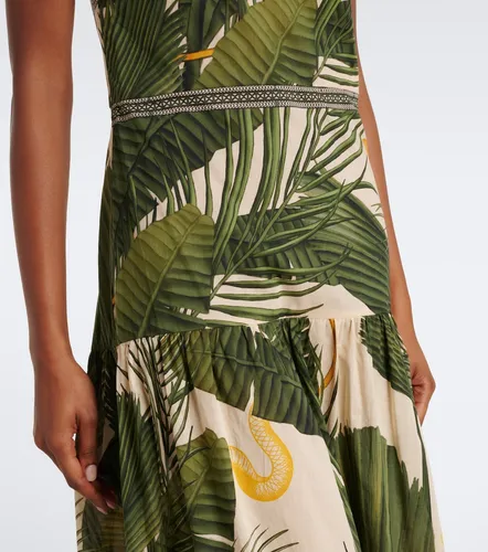 Vestido largo de popelín de algodón estampado - Johanna Ortiz - Modalova