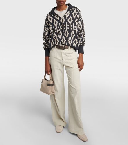 Pullover Vintage in misto lana jacquard - Brunello Cucinelli - Modalova