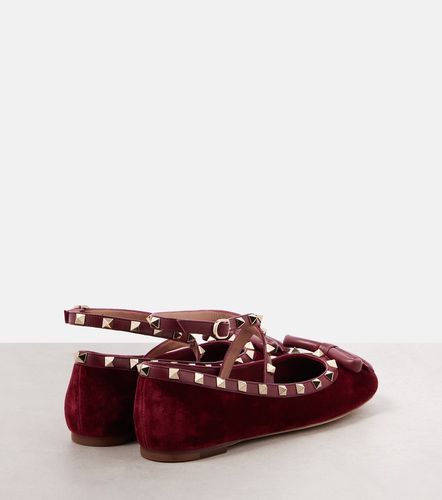 Bailarinas Rockstud de terciopelo - Valentino Garavani - Modalova