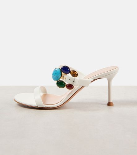 Embellished leather mules - Gianvito Rossi - Modalova