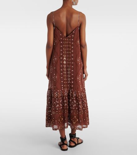 Vestido lencero de algodón estampado - Juliet Dunn - Modalova