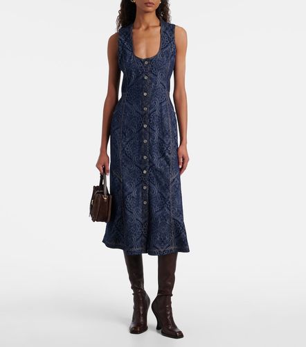 Vestido midi de denim estampado - Etro - Modalova