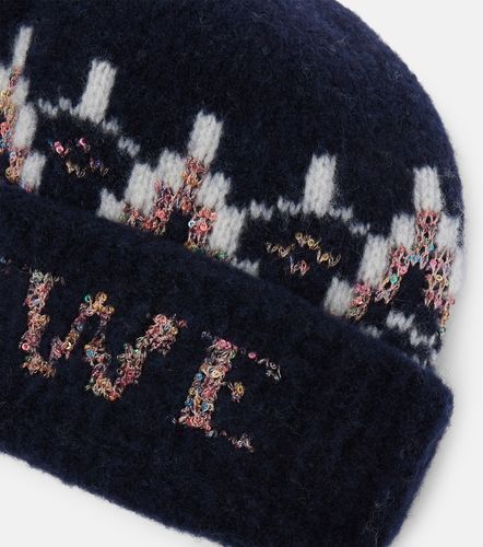 Fair Isle sequined wool-blend beanie - Loewe - Modalova