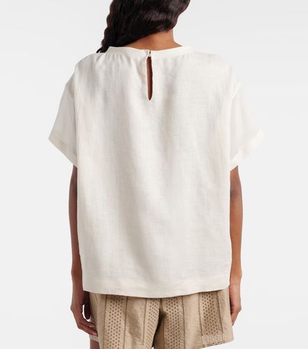 T-shirt oversize in lino - Brunello Cucinelli - Modalova