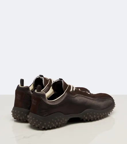 Bubble suede-trimmed sneakers - Miu Miu - Modalova