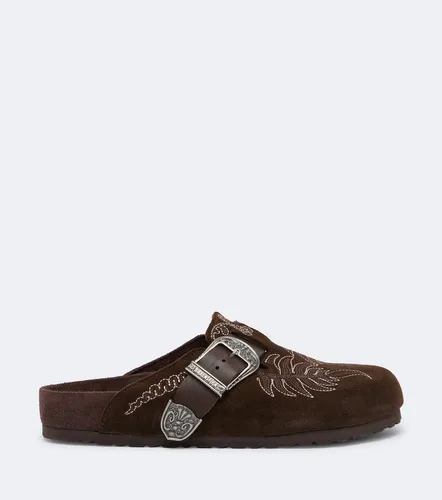 X Birkenstock Boston embroidered suede clogs - Etro - Modalova