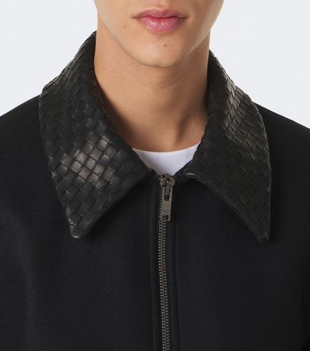 Leather-trimmed wool felt jacket - Bottega Veneta - Modalova