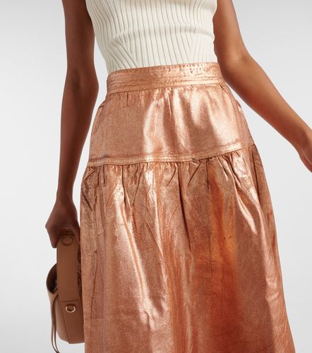 Astrid foiled denim midi skirt - Ulla Johnson - Modalova