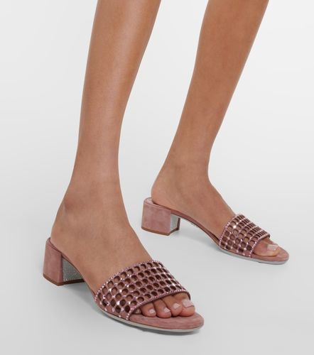 Embellished suede mules - Rene Caovilla - Modalova