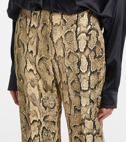 Snake-print mid-rise flared jacquard pants - Dries Van Noten - Modalova