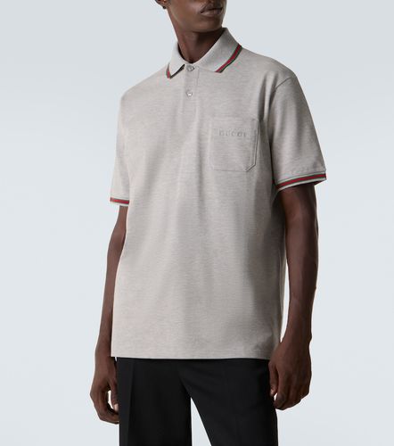 Polo en mezcla de algodón con Web - Gucci - Modalova