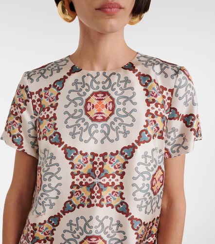 Swing printed silk satin minidress - La DoubleJ - Modalova