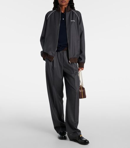 Pinstripe virgin wool blouson - Miu Miu - Modalova