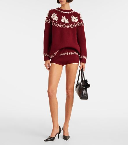 Lace-trimmed wool jacquard shorts - Magda Butrym - Modalova