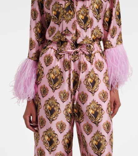Printed high-rise silk palazzo pants - Dolce&Gabbana - Modalova