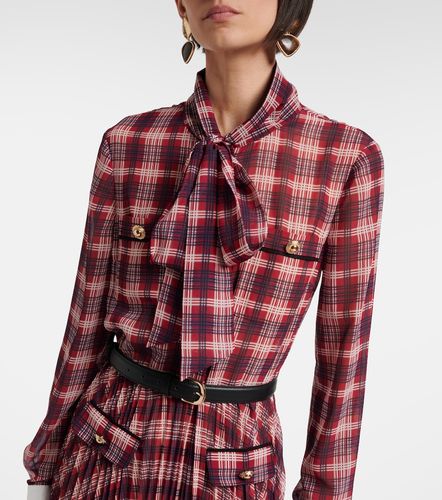 Belted checked chiffon midi dress - Self-Portrait - Modalova