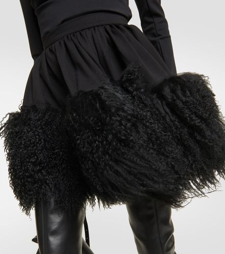 Minigonna in jersey e shearling - David Koma - Modalova