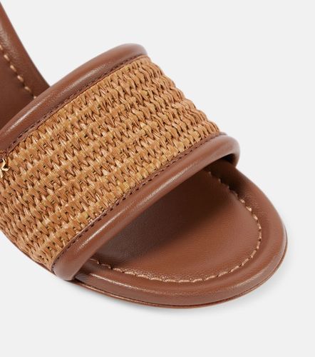 Marbella leather-trimmed raffia mules - Gianvito Rossi - Modalova