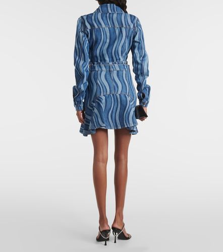 Area Sunray ruffled denim miniskirt - Area - Modalova