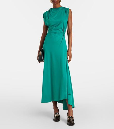Vestido midi drapeado de jersey - Victoria Beckham - Modalova
