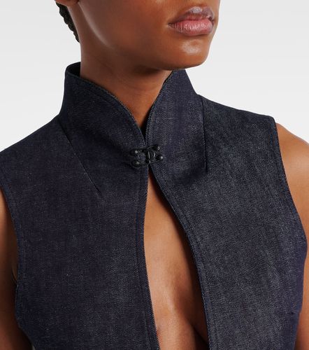 Mugler Cutout denim bodysuit - Mugler - Modalova