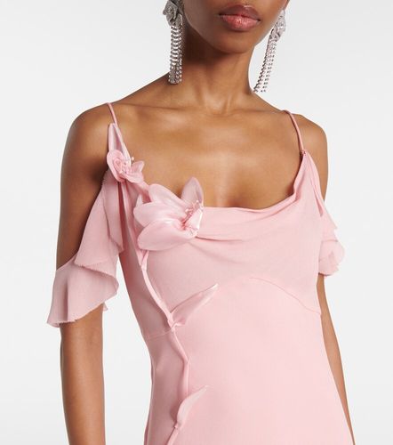 Floral-applique georgette gown - Self-Portrait - Modalova